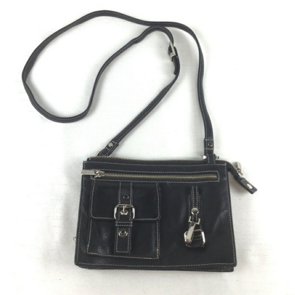 Danier Black Leather Crossbody Mini Purse